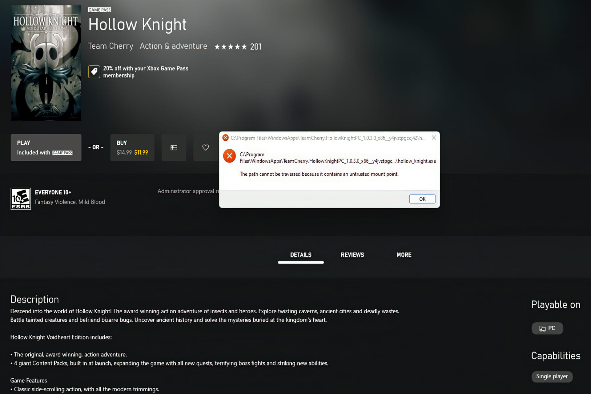 Fix: Path cannot be traversed due to  untrusted mount point