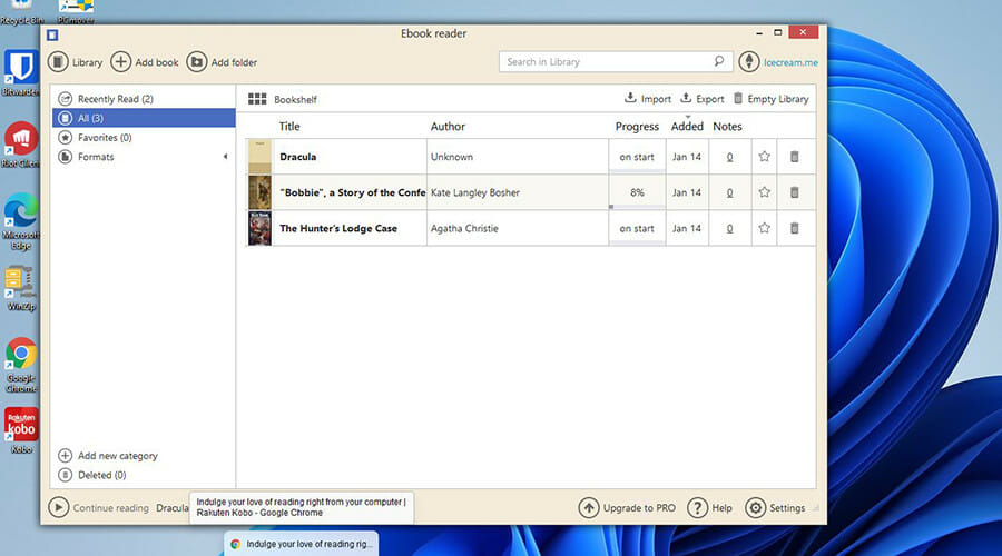 lettore di ebook windows 11