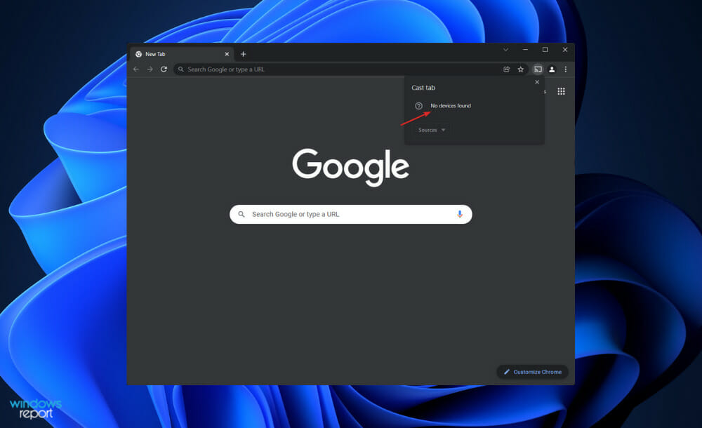 nessun dispositivo utilizza il PC come Chromecast