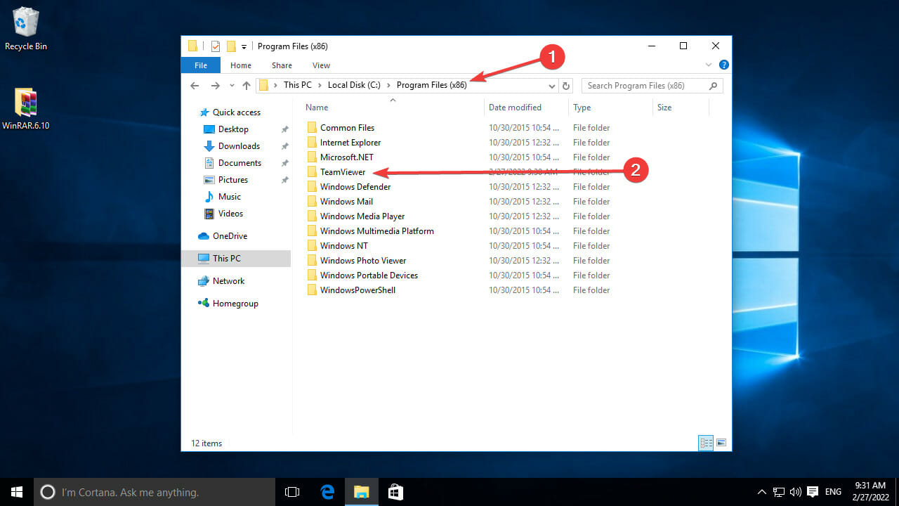 Deleting TeamViewer files