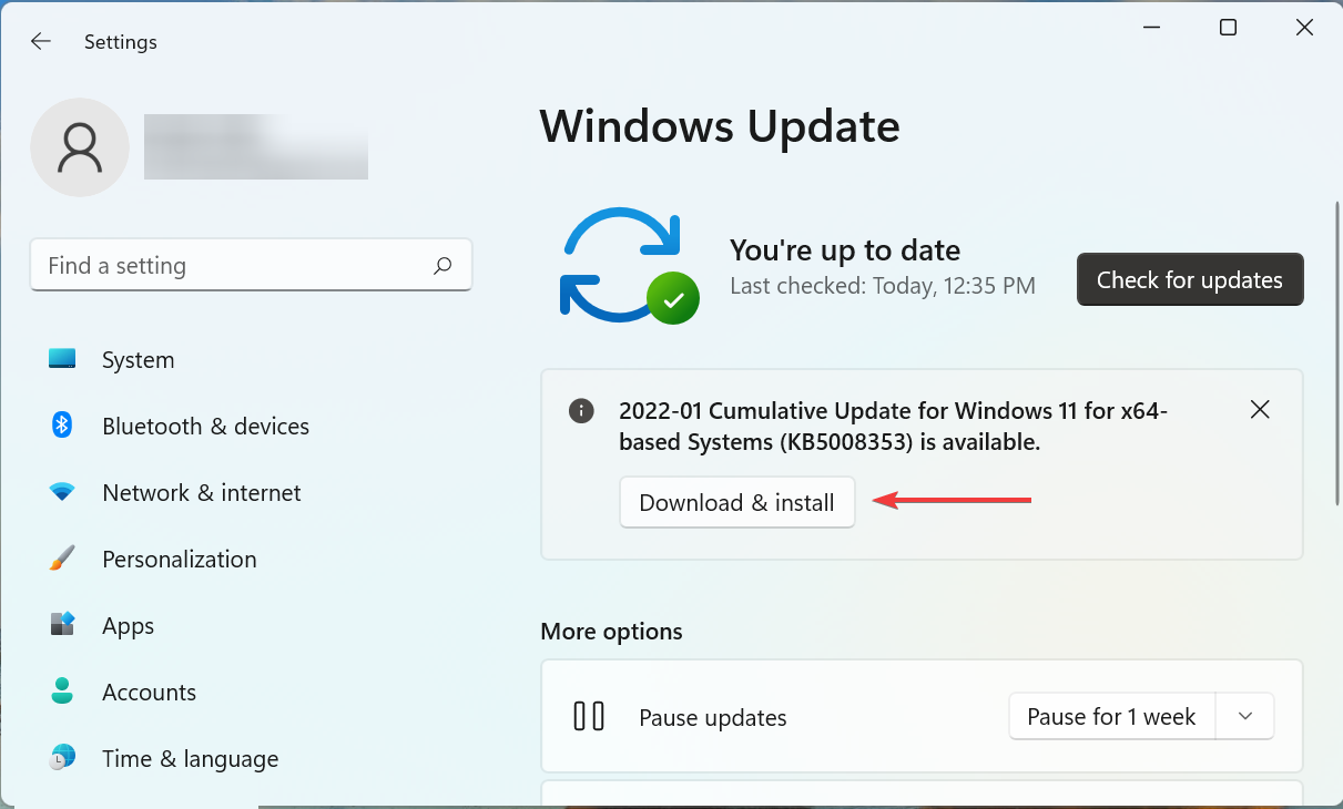 Download & install updates