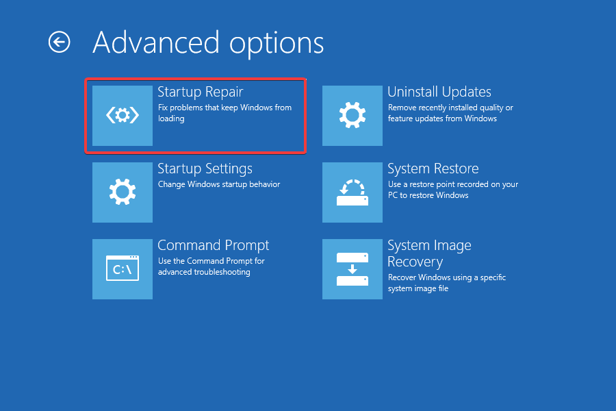 Reparo de inicialização para reparar o Windows 10