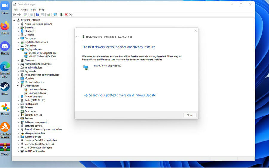 atualizar o driver gráfico do Windows 11 passo