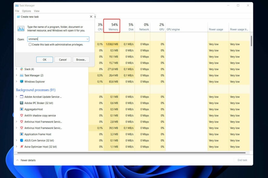 memory-vmmem vmmem high memory