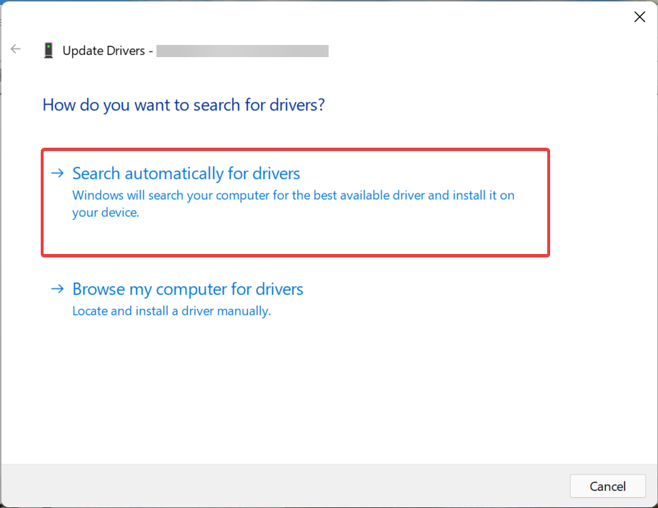 Search automatically for drivers