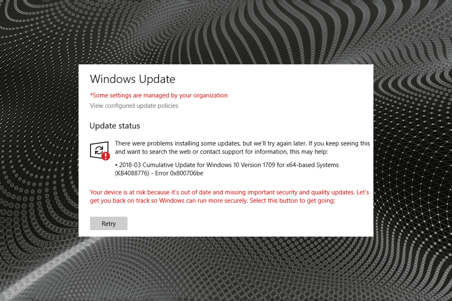 fix 0x800706be update error in Windows