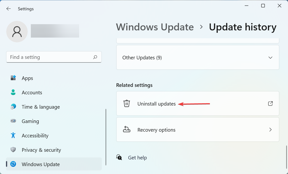 Uninstall updates