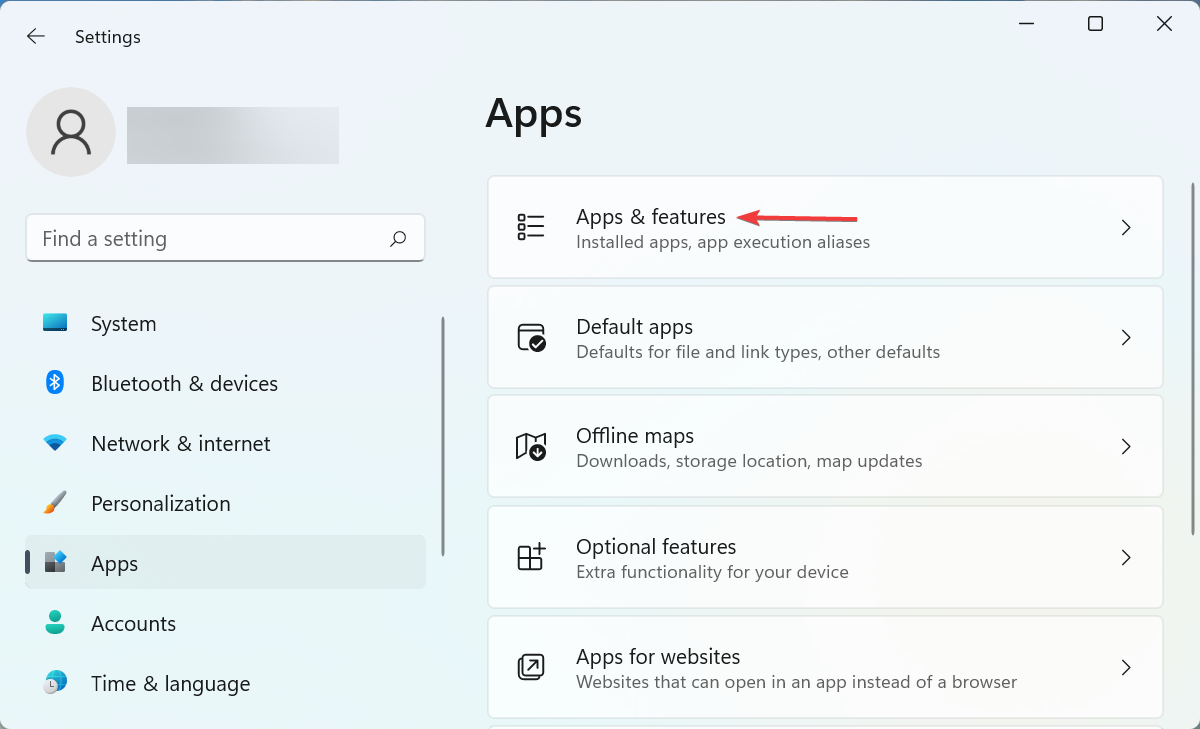 Apps & features to fix windows 11 green screen error