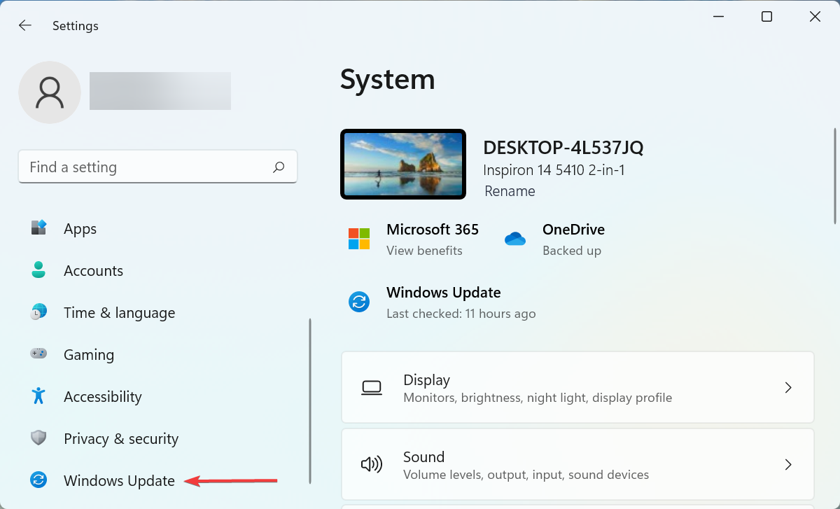 Windows Update per correggere l'errore 0xc00007b Windows 11