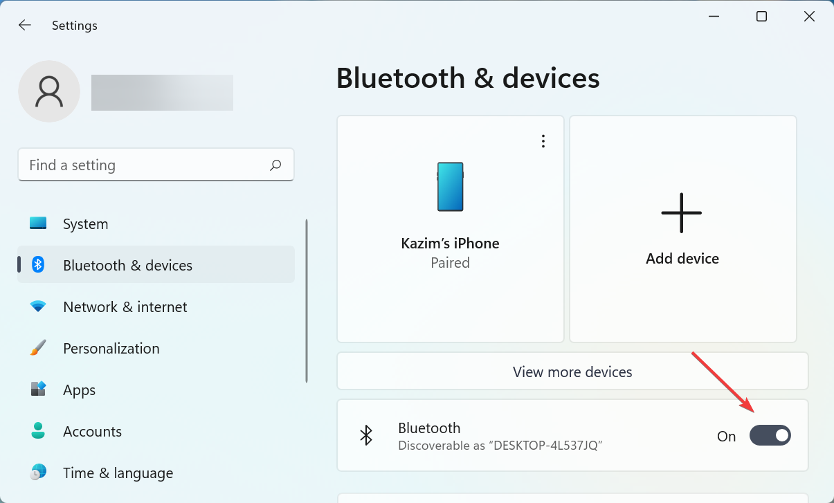 Turn on Bluetooth