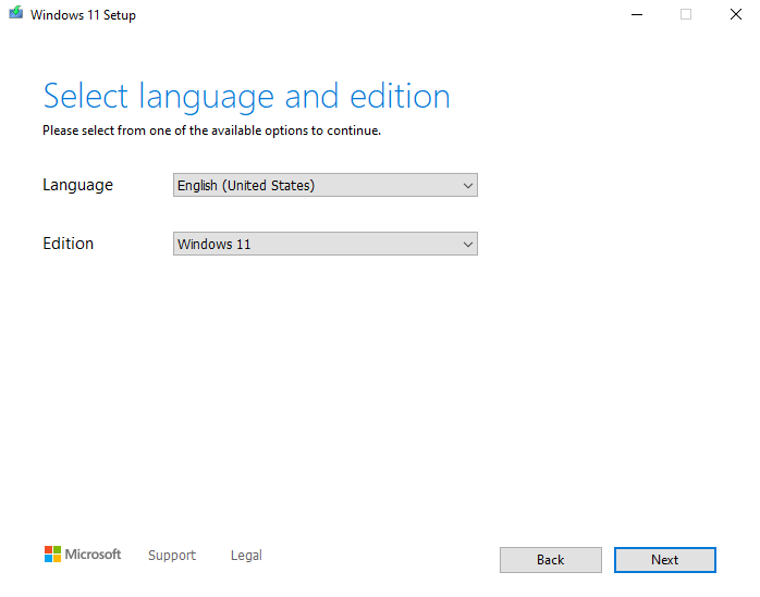 Choose edition