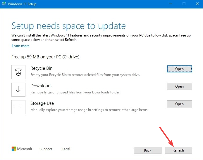 Refresh Windows Storage