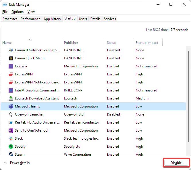 Go through the find the UWP apps that you wish to disable at startup. Disabling them will improve UWP app lags and stuttering in Windows 11