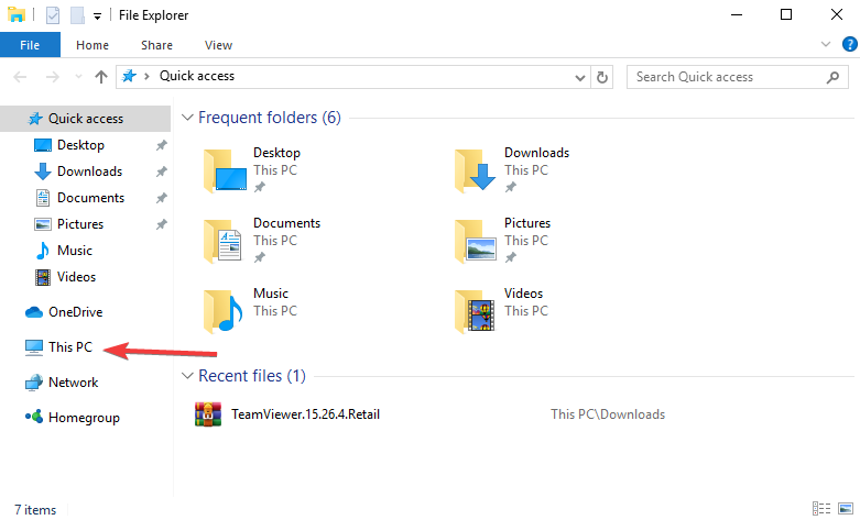 This PC in File Explorer