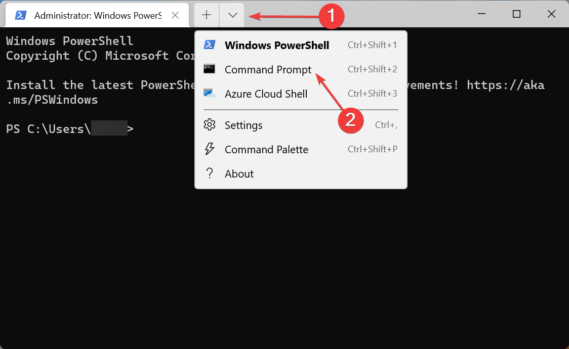 Prompt dei comandi per correggere l'errore di attivazione di Windows 11 0xc004c060