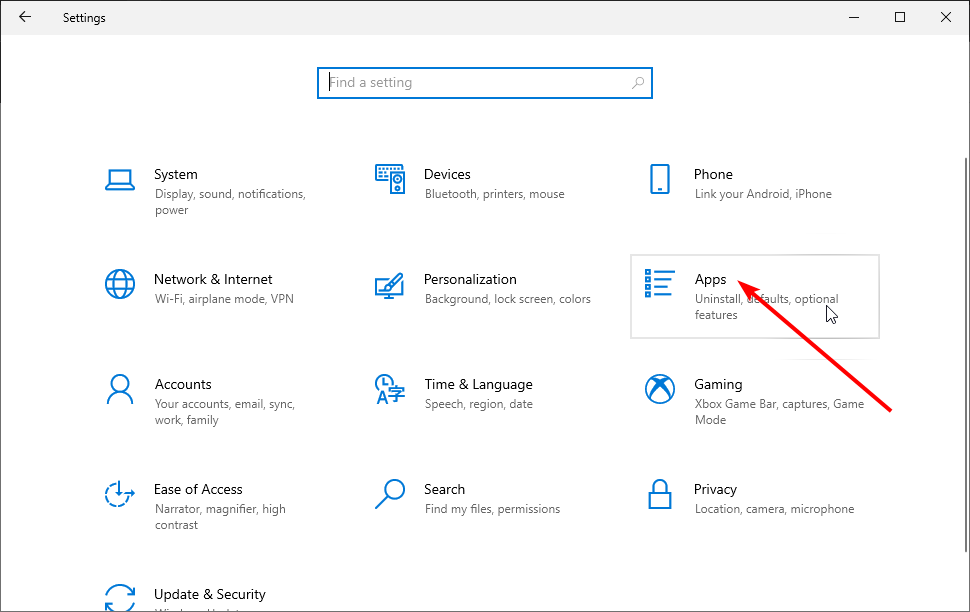 apps settings windows 10