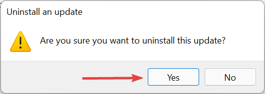 Confirm uninstall to fix windows 11 green screen error