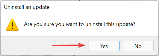 Click Yes