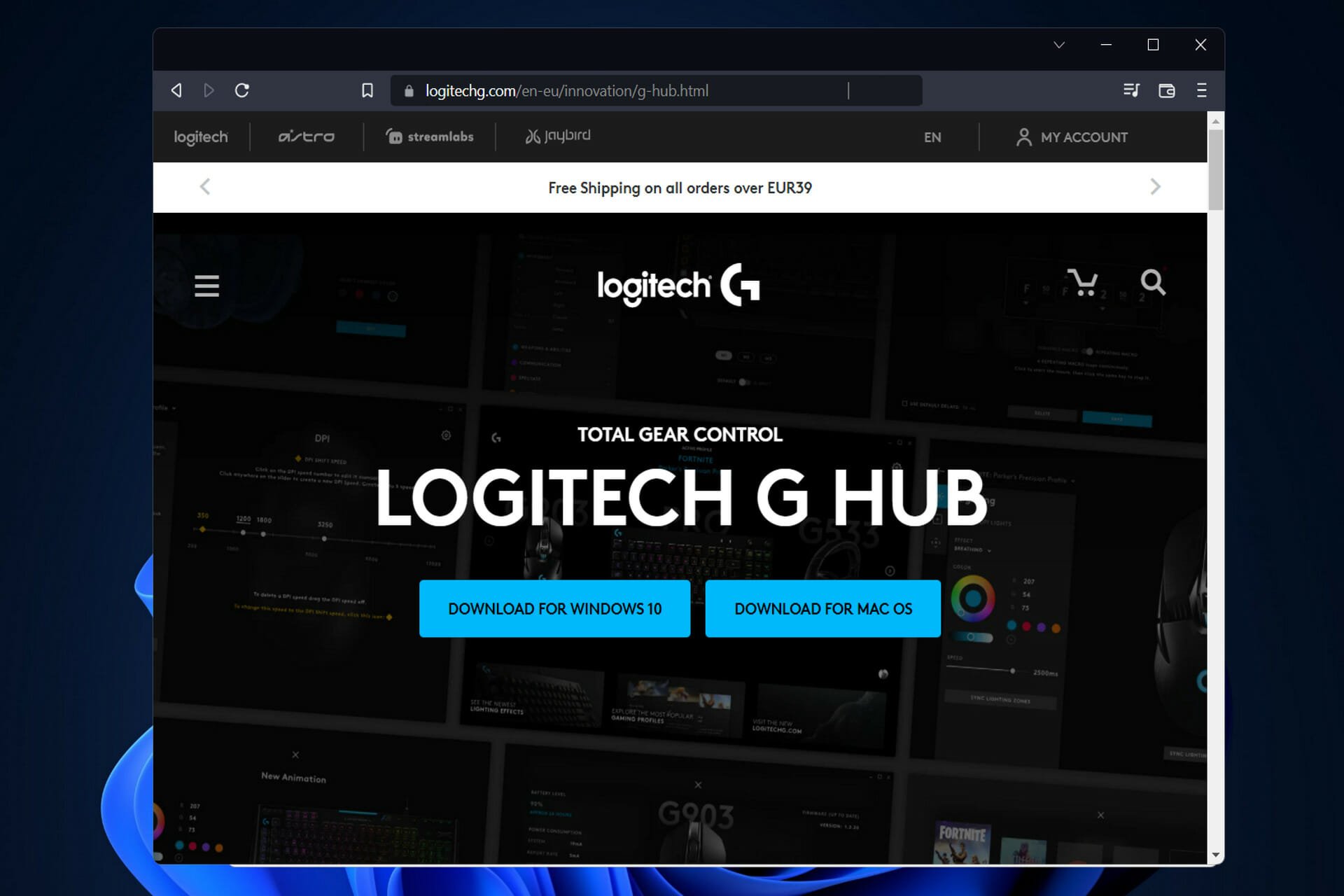 logitech-g-hub-page logitech g hub windows 11 download