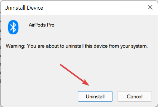 Confirm Uninstall