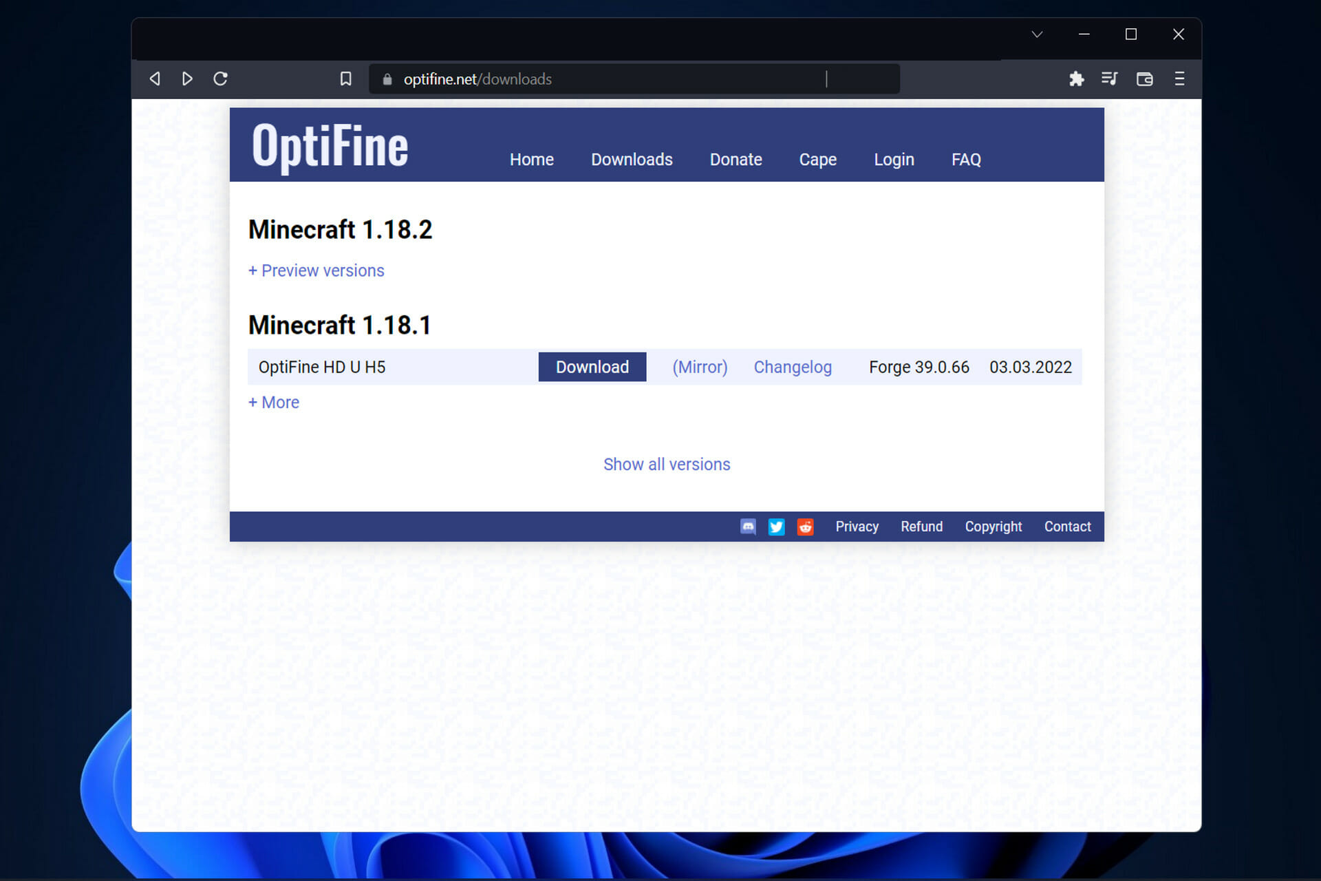 optifine-w11 how to download optifine windows 11
