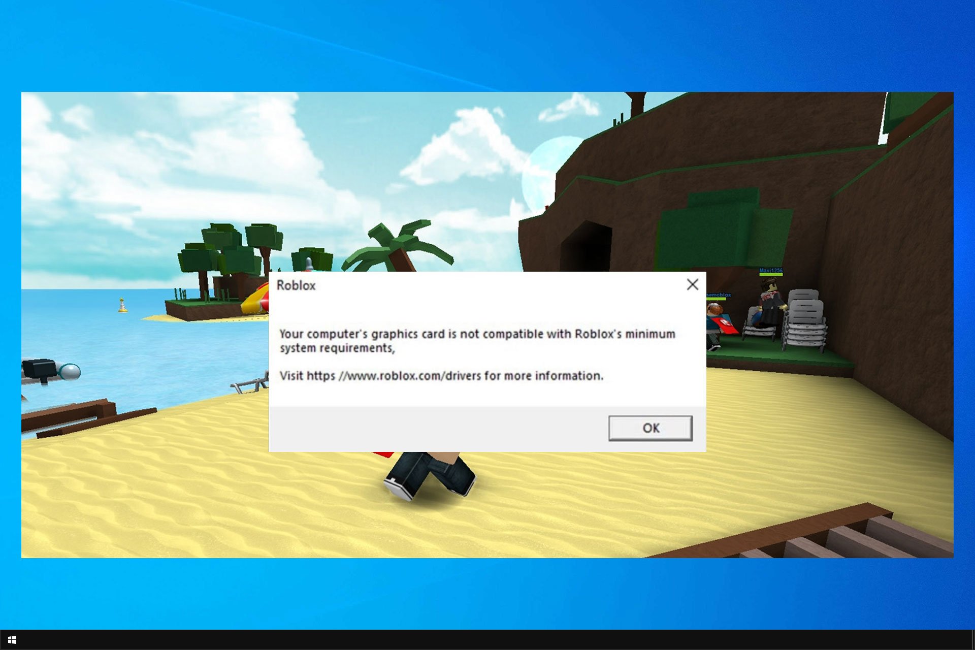 Your computer graphic is not compatible with Roblox 