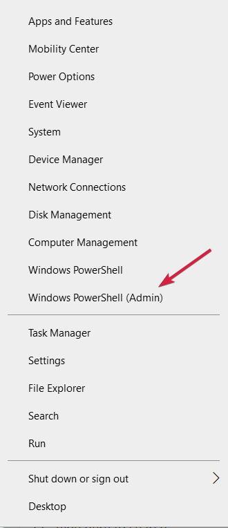 elija el administrador de powershell del menú