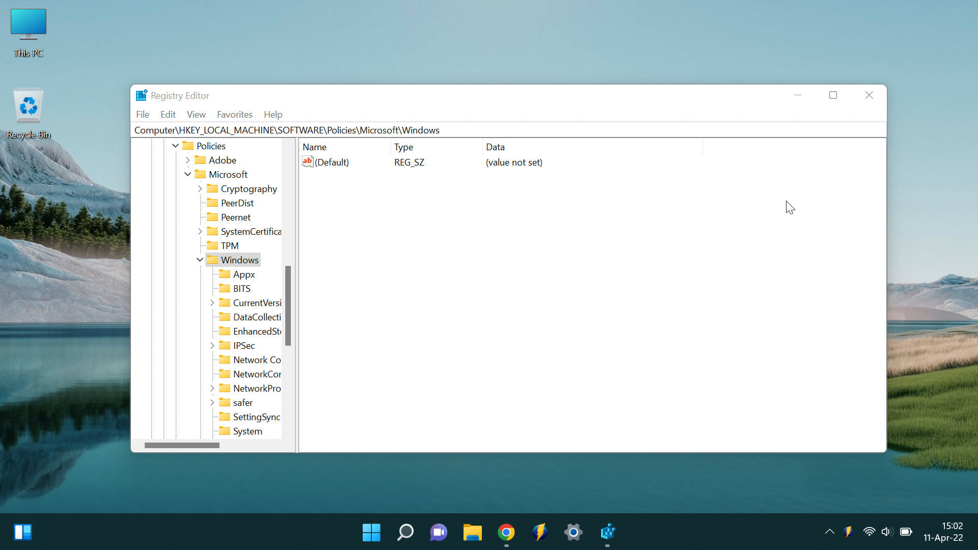 Navigate to Windows