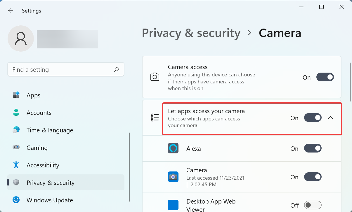 Enable option to fix lenovo ideapad 5 camera not working