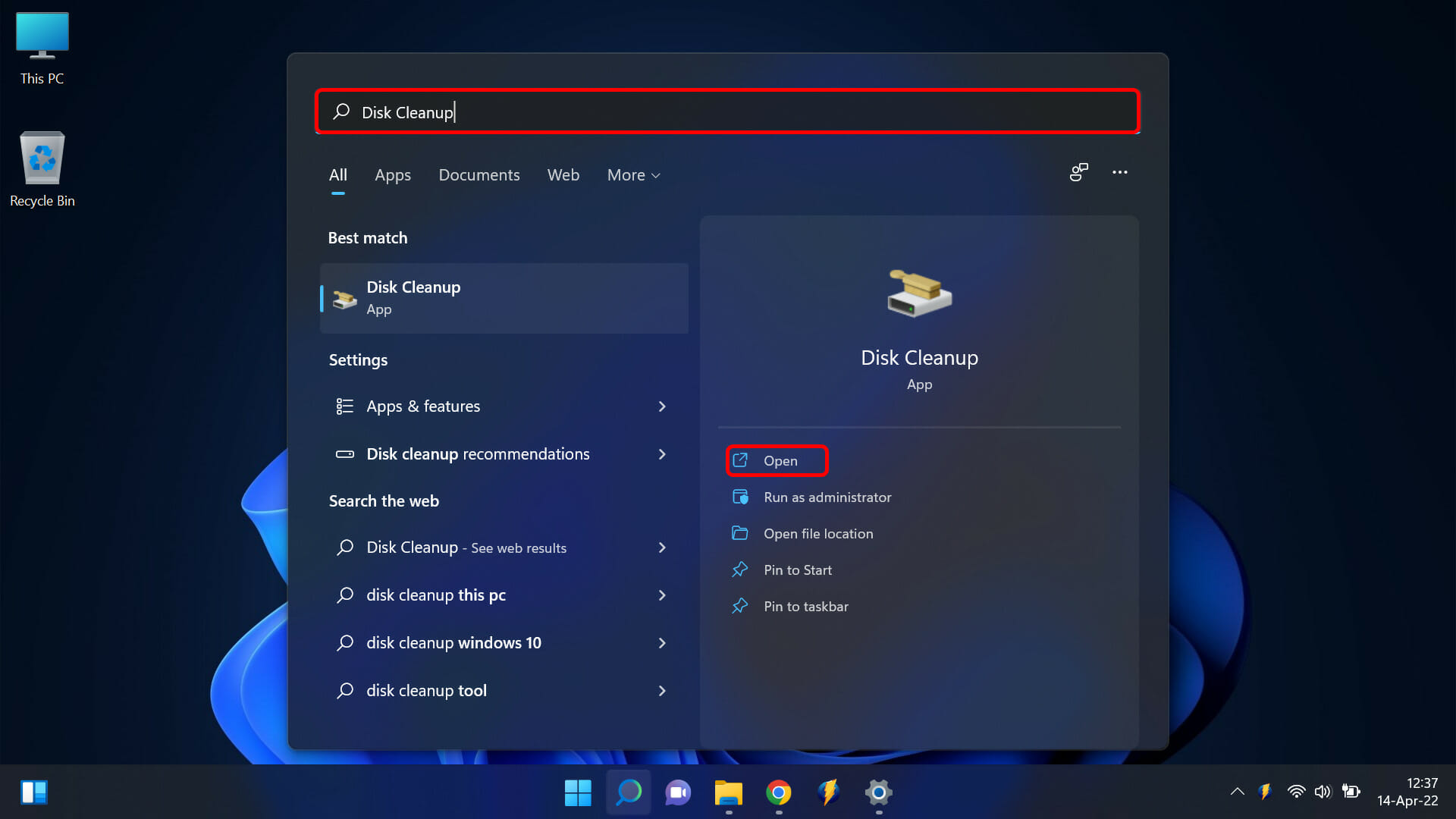 Open Disk Cleanup