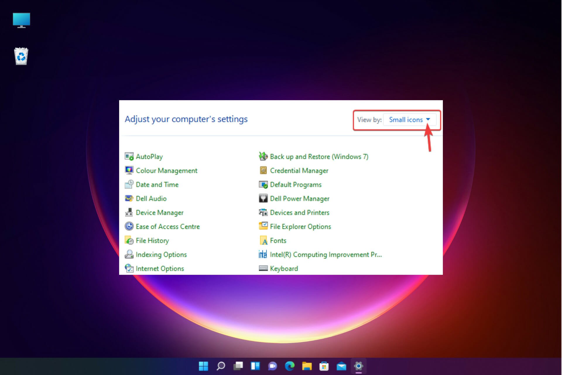 How to change Windows 11 Control Panel to classic view