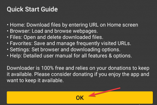 give permission to the downloader app