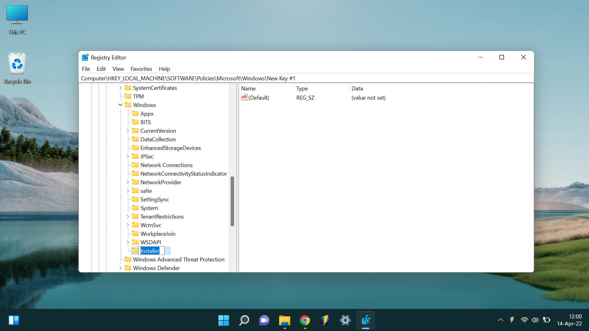 Rename new key as Installer