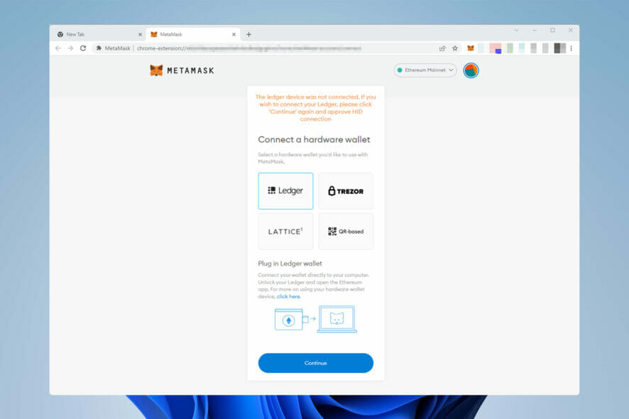 how to fix MetaMask not connecting to Ledger issue