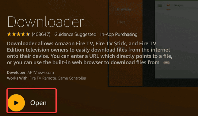 open the downloader app