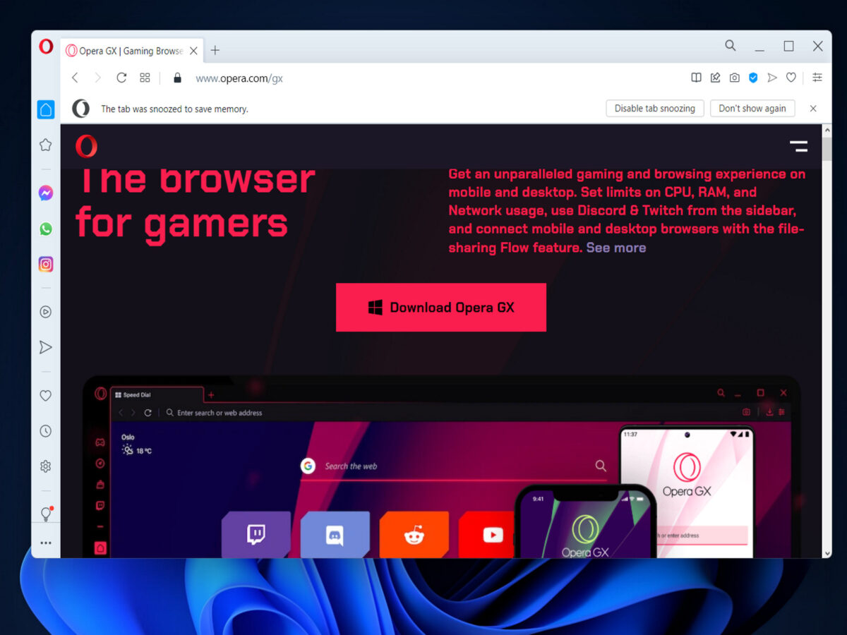 Opera GX Gaming Browser 85 Offline Installer Download