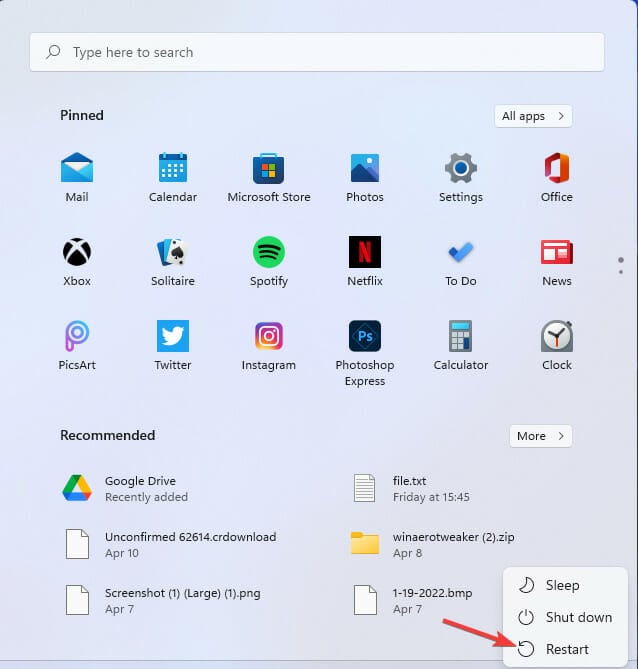 The Restart option Restart option windows 11 not enough usb controller resources