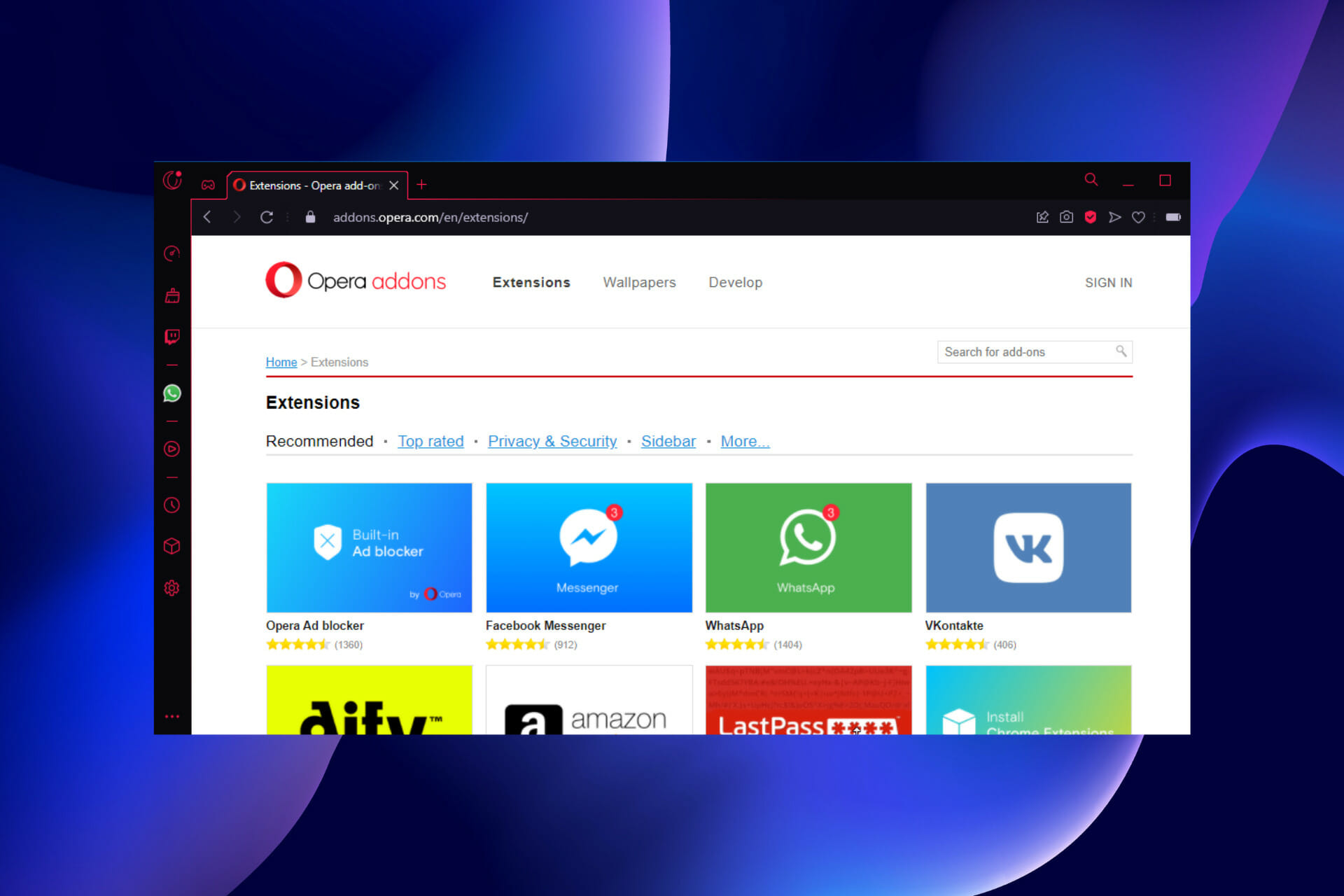 How to add Chrome Extensions on Opera GX 