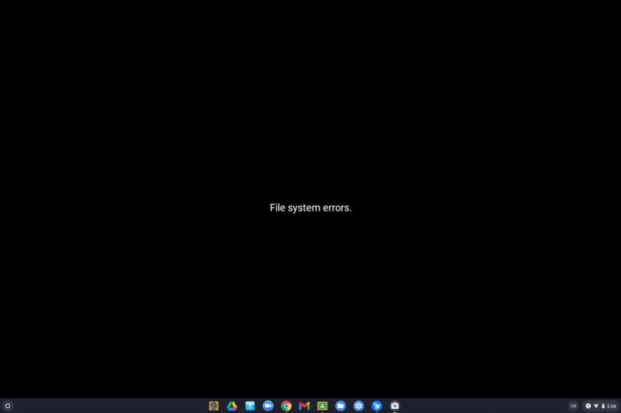 chromebook camera file system errors