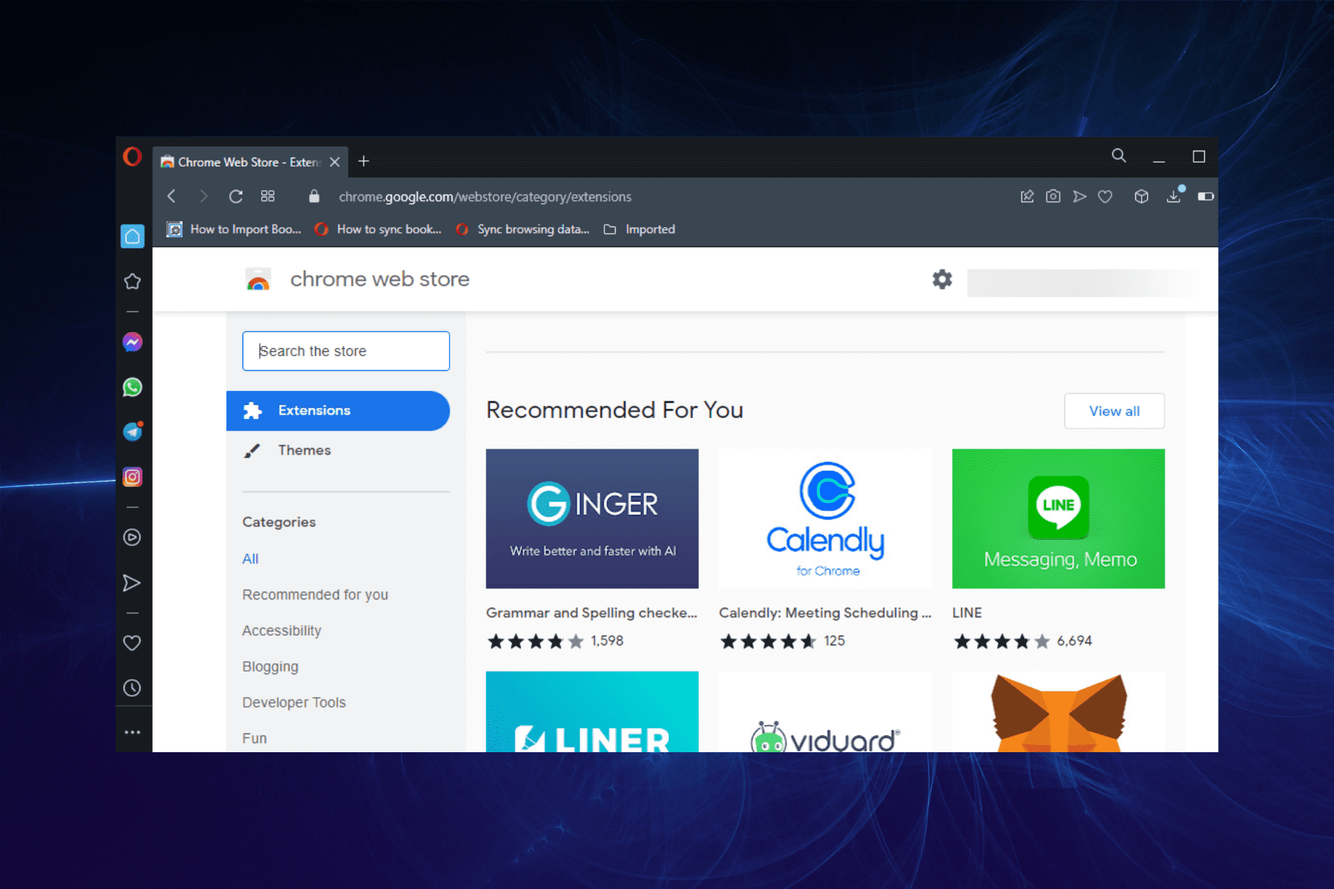 How to add Chrome Extensions on Opera GX 