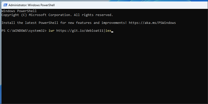 powershell debloat windows 11