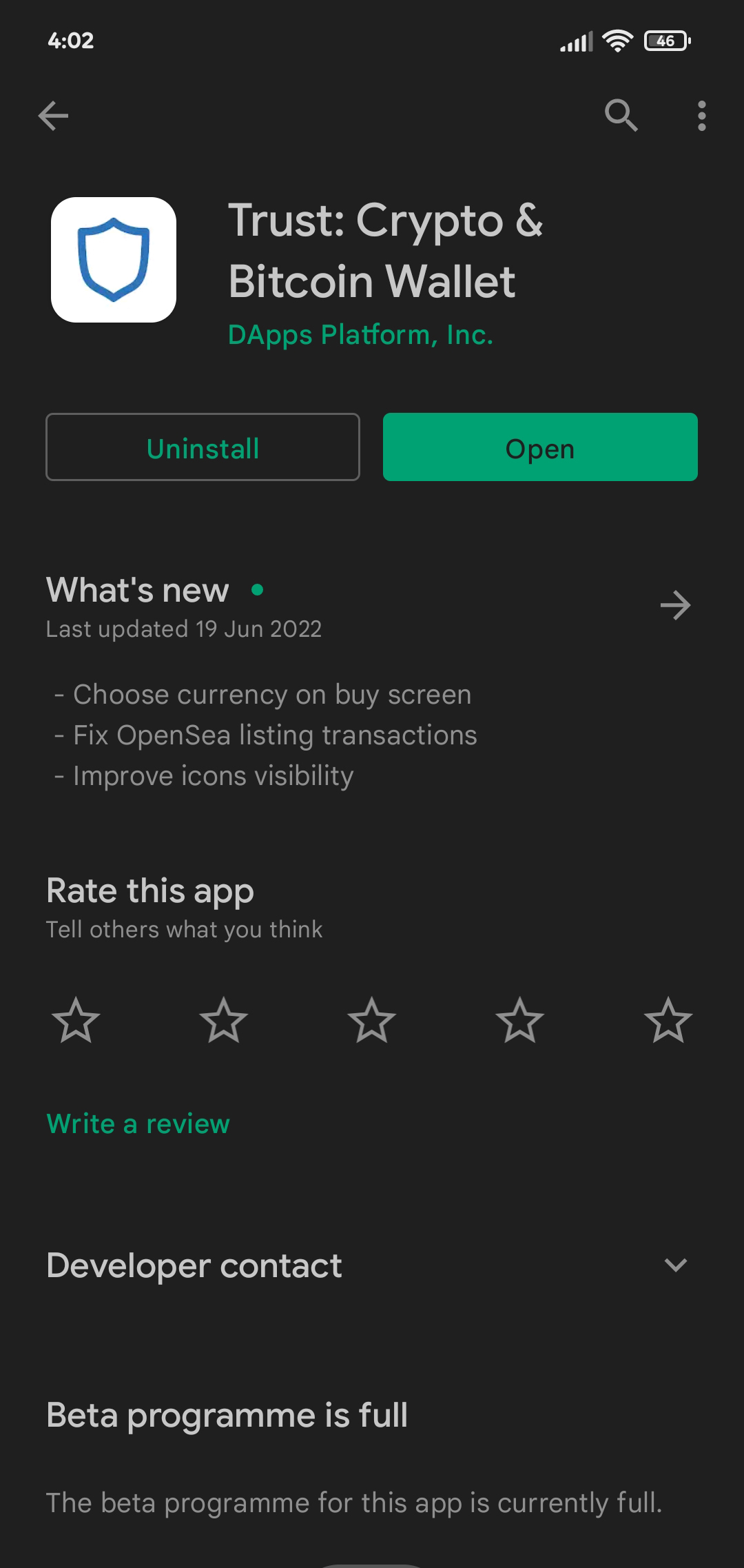 browser not working on trust wallet