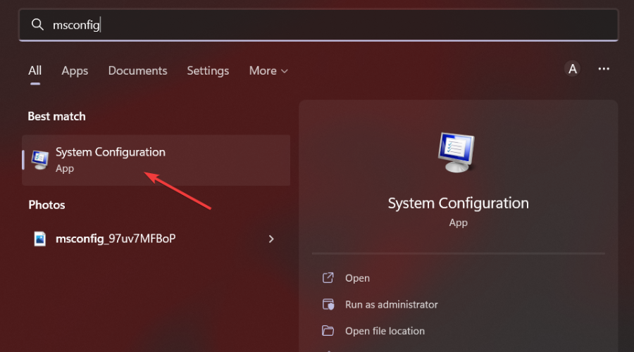 msconfig
