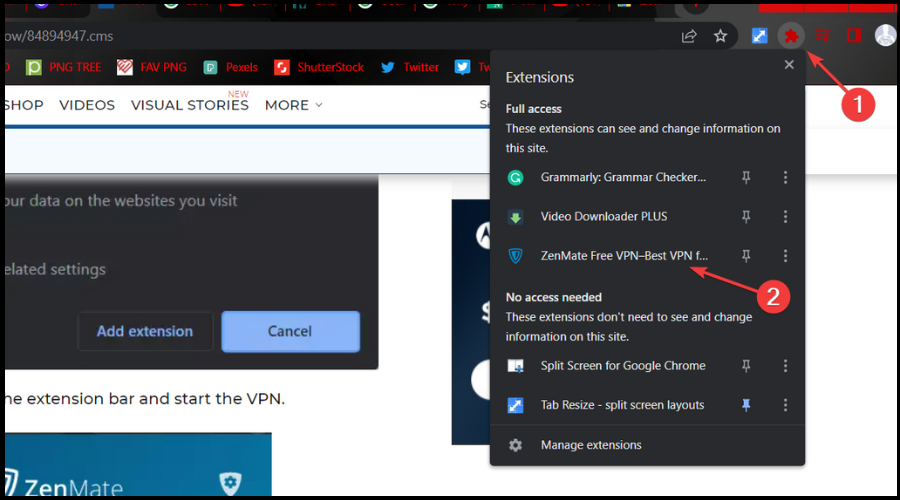 access chrome vpn extension