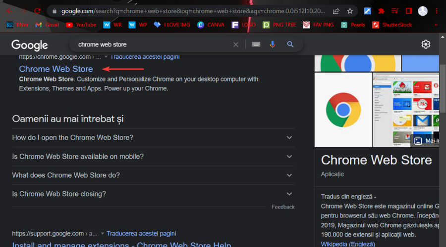 chrome web store