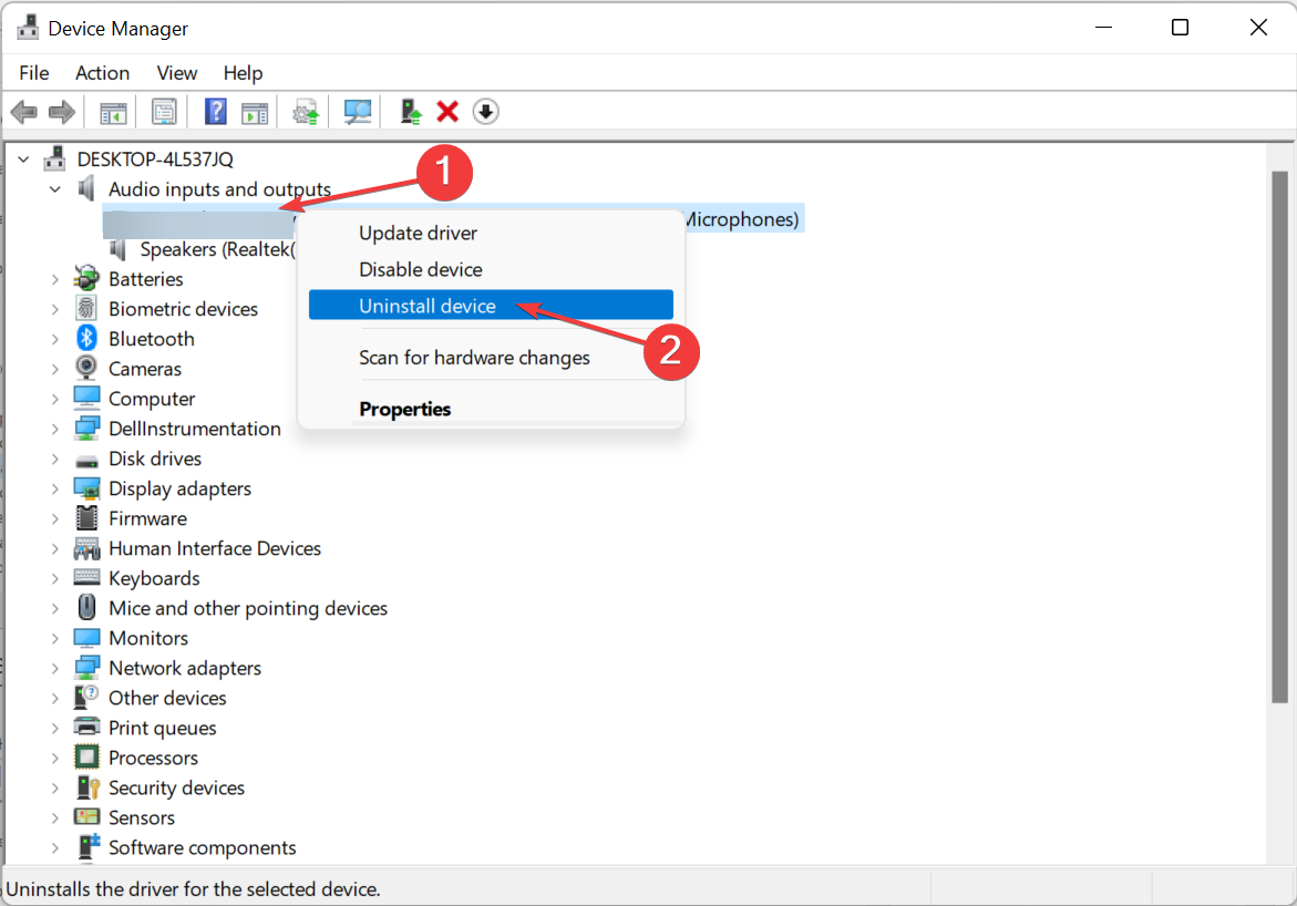 uninstall device to fix bose headphones windows 10