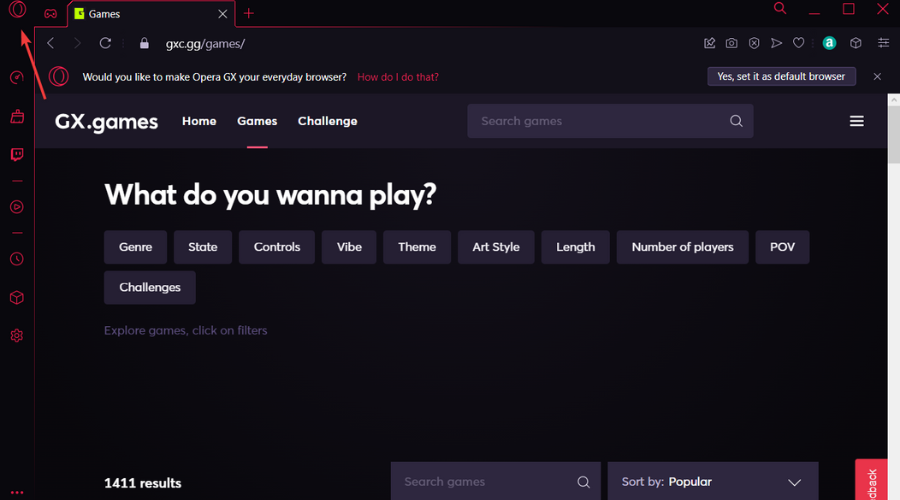 opera button