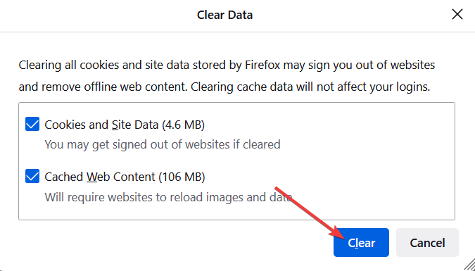 Firefox Clear Data