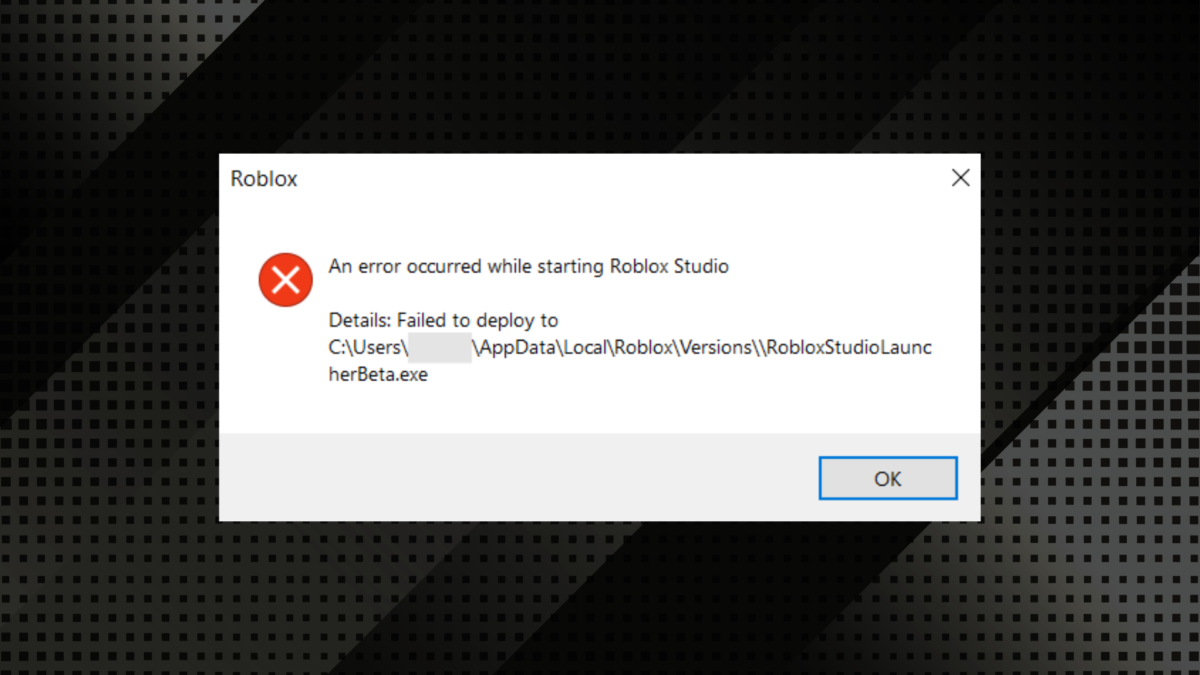 Fix an error occurred while starting roblox