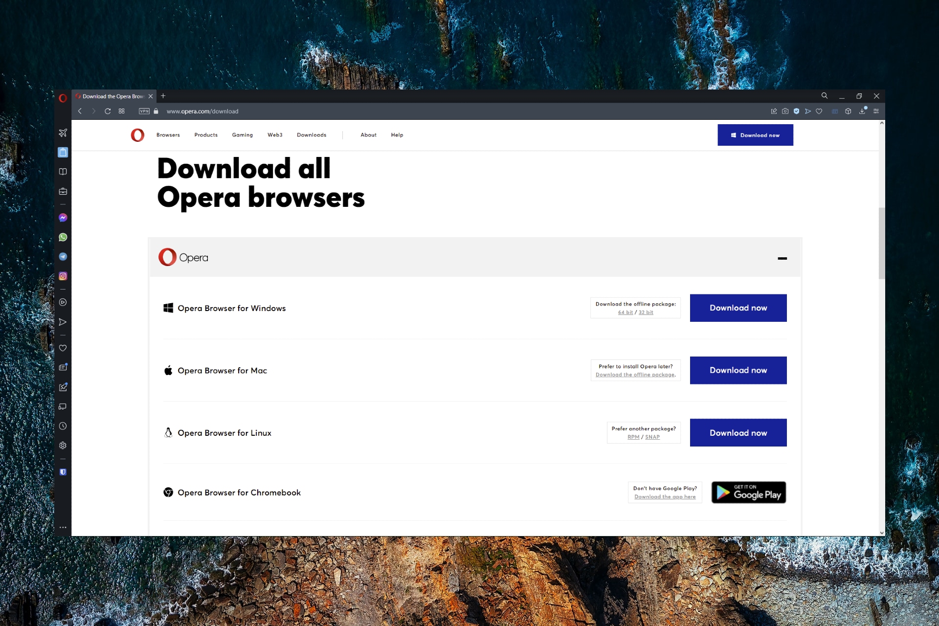 Download Opera Browser Offline Installer 64/32 Bit [All Devices]